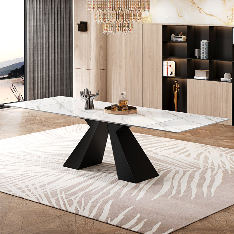 Ivy Bronx Joceline Extendable Sintered Stone Dining Table